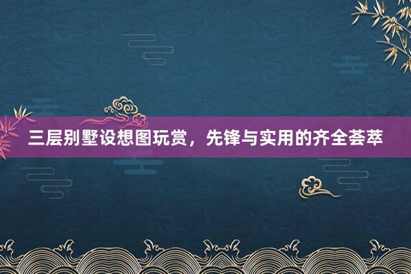 三层别墅设想图玩赏，先锋与实用的齐全荟萃